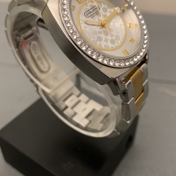 Coach Signature Logo Watch 32mm Face Two Tone with Crystals - Picture 6 of 9